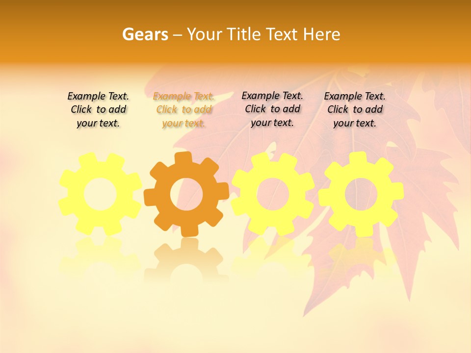 A Leaf Is Shown On A Yellow And Orange Background PowerPoint Template