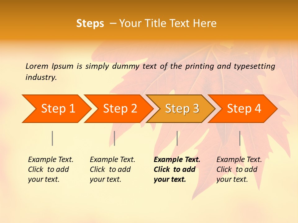 A Leaf Is Shown On A Yellow And Orange Background PowerPoint Template