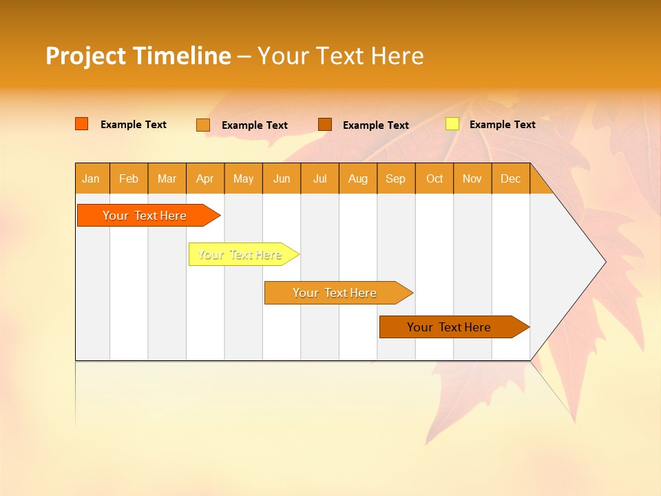 A Leaf Is Shown On A Yellow And Orange Background PowerPoint Template