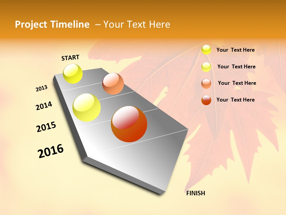 A Leaf Is Shown On A Yellow And Orange Background PowerPoint Template