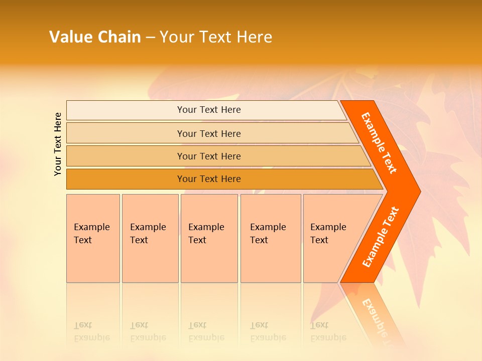 A Leaf Is Shown On A Yellow And Orange Background PowerPoint Template