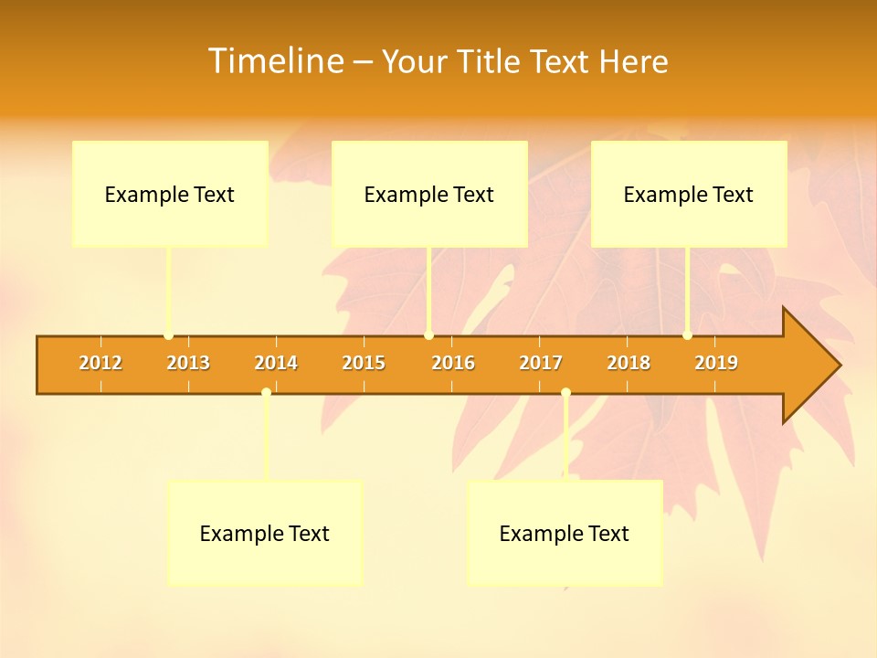 A Leaf Is Shown On A Yellow And Orange Background PowerPoint Template