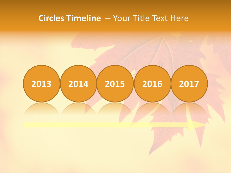 A Leaf Is Shown On A Yellow And Orange Background PowerPoint Template