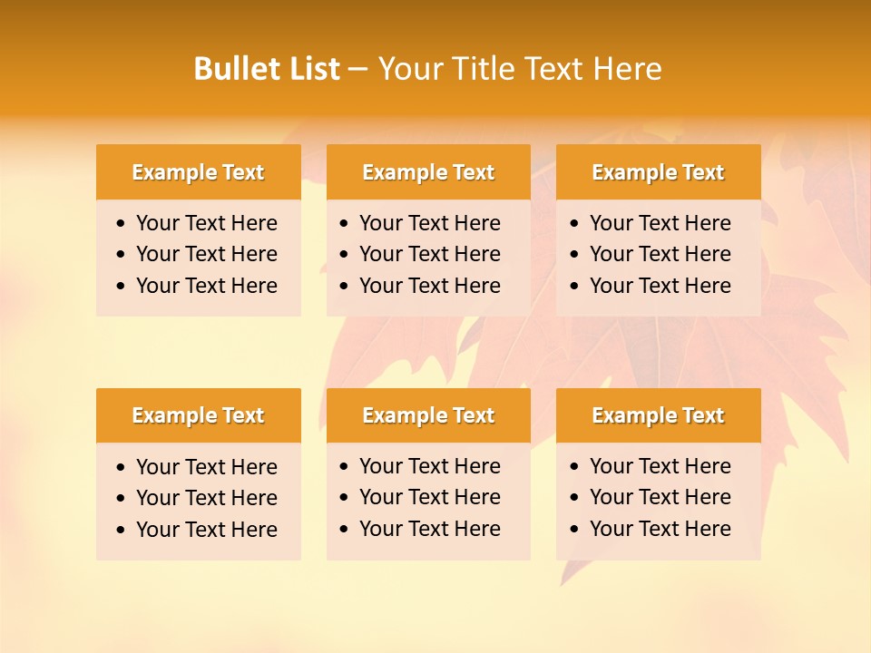A Leaf Is Shown On A Yellow And Orange Background PowerPoint Template