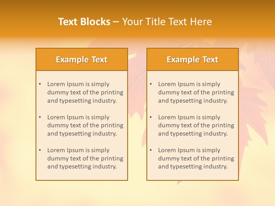 A Leaf Is Shown On A Yellow And Orange Background PowerPoint Template