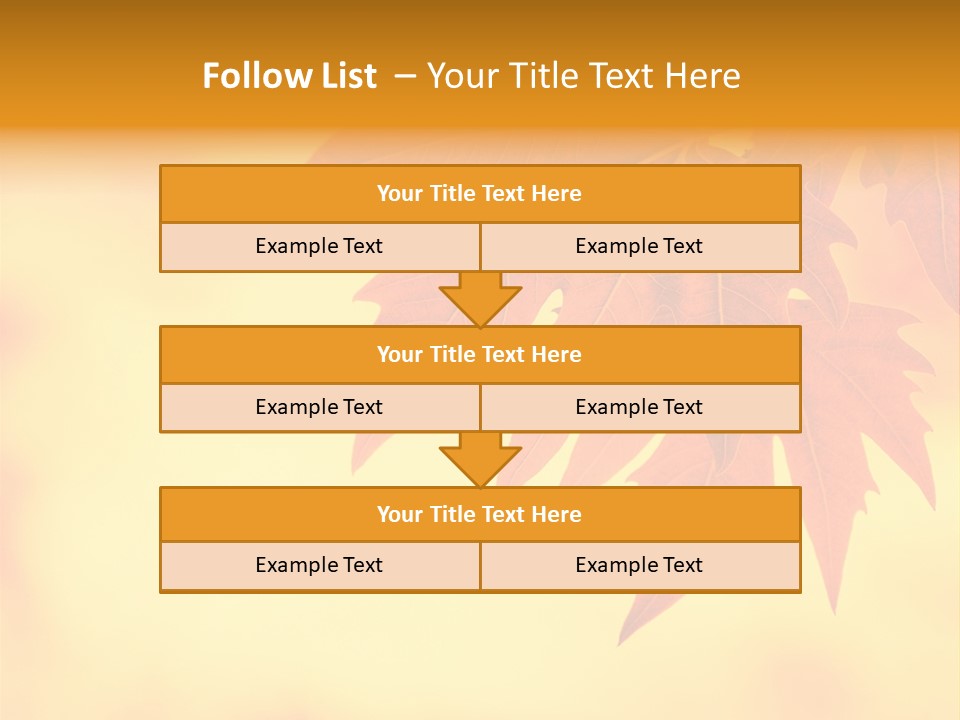 A Leaf Is Shown On A Yellow And Orange Background PowerPoint Template