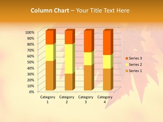 A Leaf Is Shown On A Yellow And Orange Background PowerPoint Template