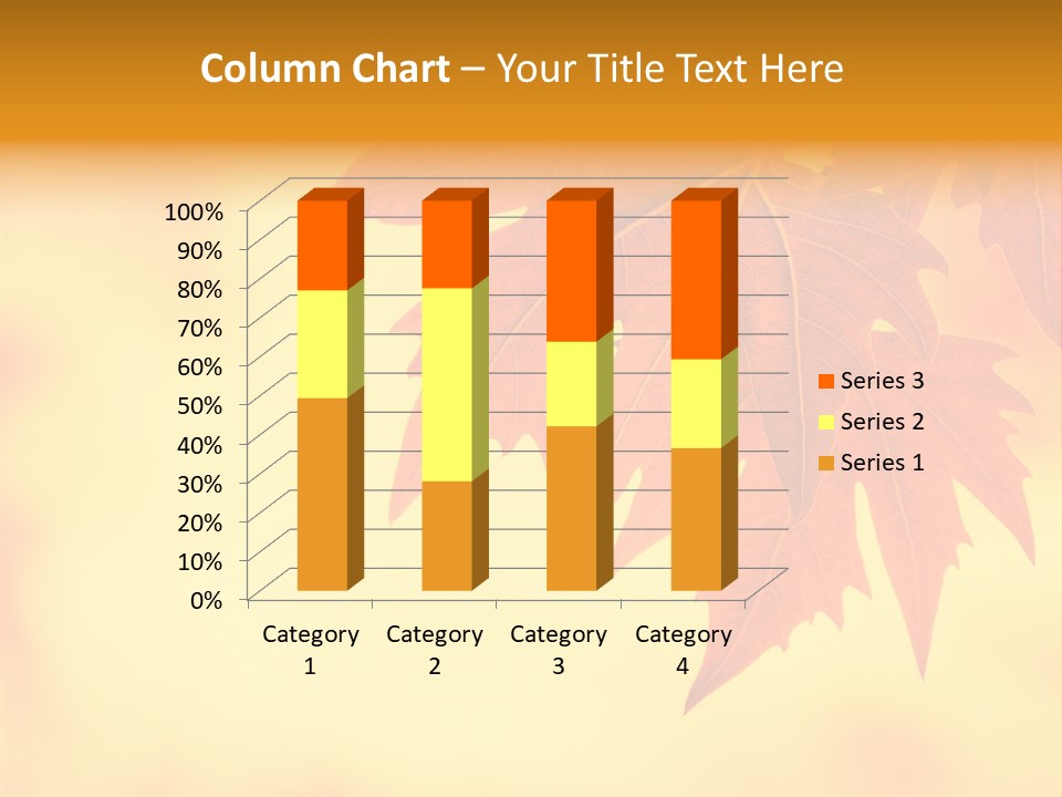 A Leaf Is Shown On A Yellow And Orange Background PowerPoint Template