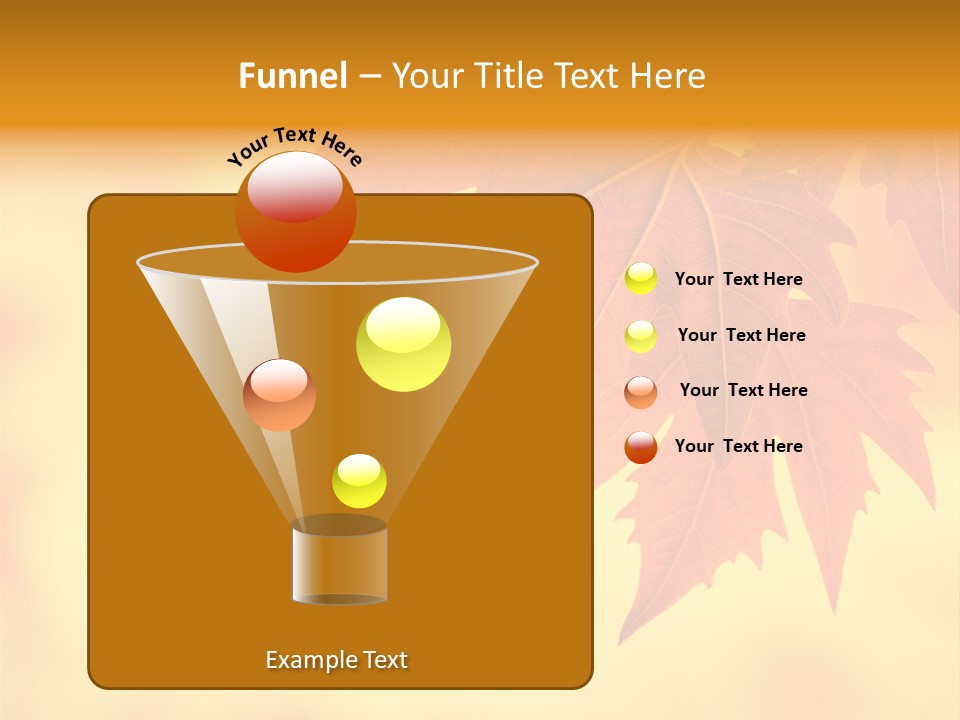 A Leaf Is Shown On A Yellow And Orange Background PowerPoint Template