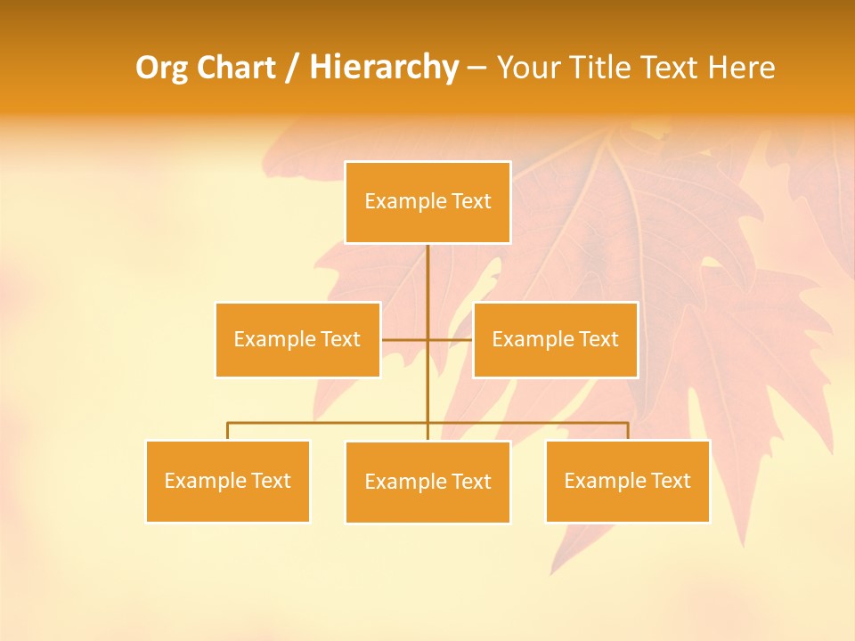 A Leaf Is Shown On A Yellow And Orange Background PowerPoint Template