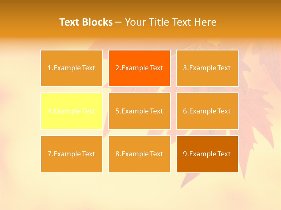 A Leaf Is Shown On A Yellow And Orange Background PowerPoint Template