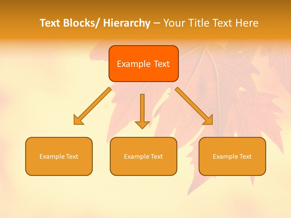 A Leaf Is Shown On A Yellow And Orange Background PowerPoint Template