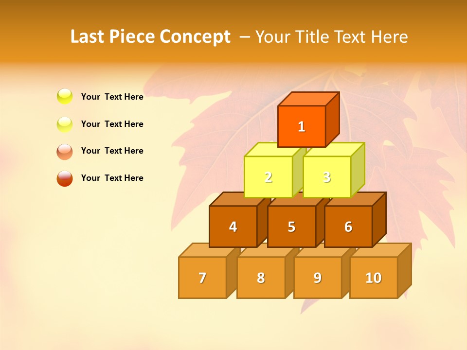 A Leaf Is Shown On A Yellow And Orange Background PowerPoint Template