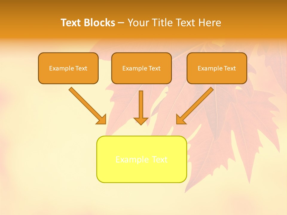 A Leaf Is Shown On A Yellow And Orange Background PowerPoint Template