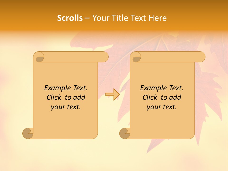 A Leaf Is Shown On A Yellow And Orange Background PowerPoint Template
