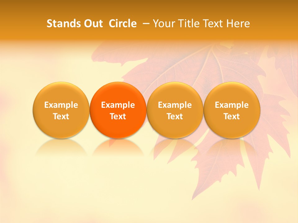 A Leaf Is Shown On A Yellow And Orange Background PowerPoint Template