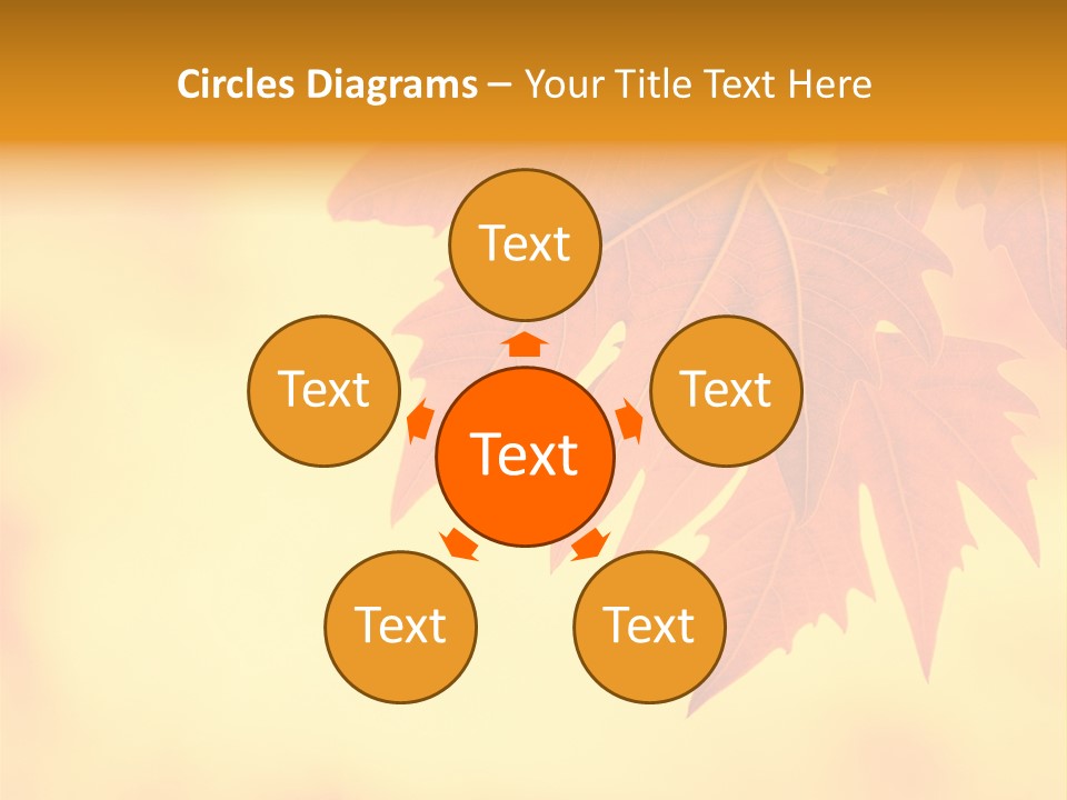 A Leaf Is Shown On A Yellow And Orange Background PowerPoint Template