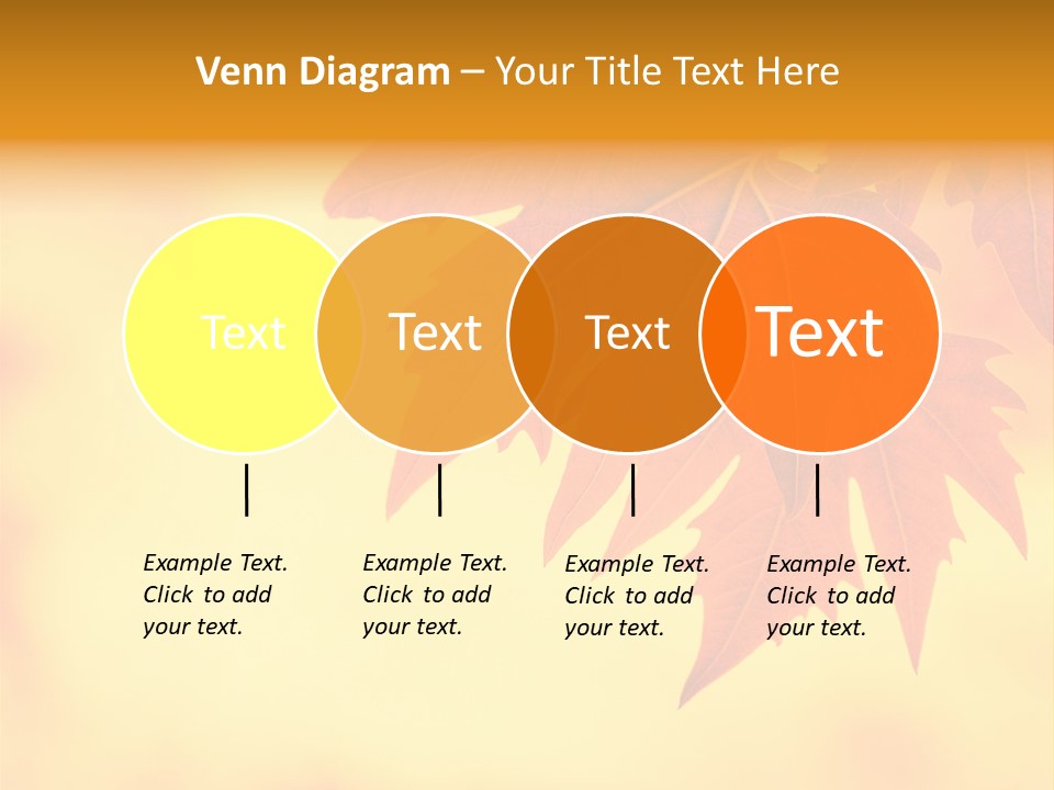 A Leaf Is Shown On A Yellow And Orange Background PowerPoint Template