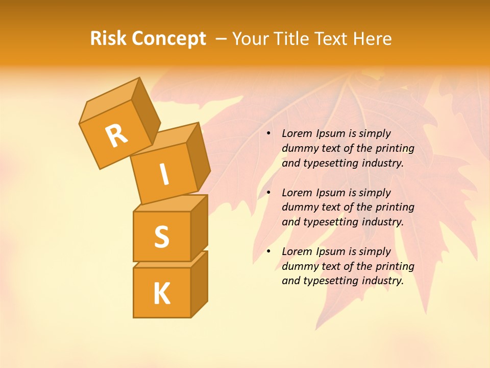A Leaf Is Shown On A Yellow And Orange Background PowerPoint Template