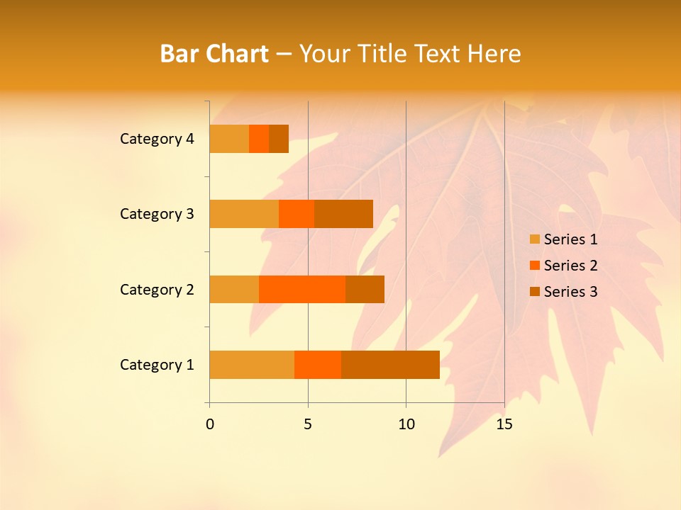 A Leaf Is Shown On A Yellow And Orange Background PowerPoint Template