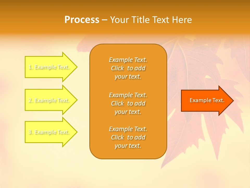 A Leaf Is Shown On A Yellow And Orange Background PowerPoint Template