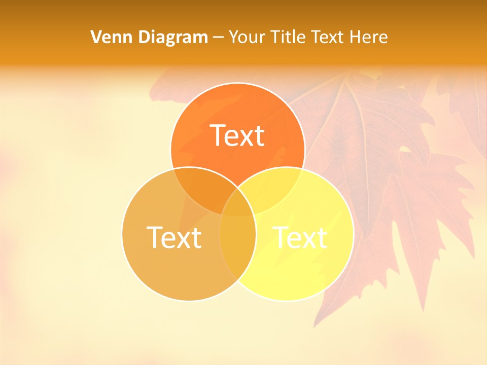 A Leaf Is Shown On A Yellow And Orange Background PowerPoint Template