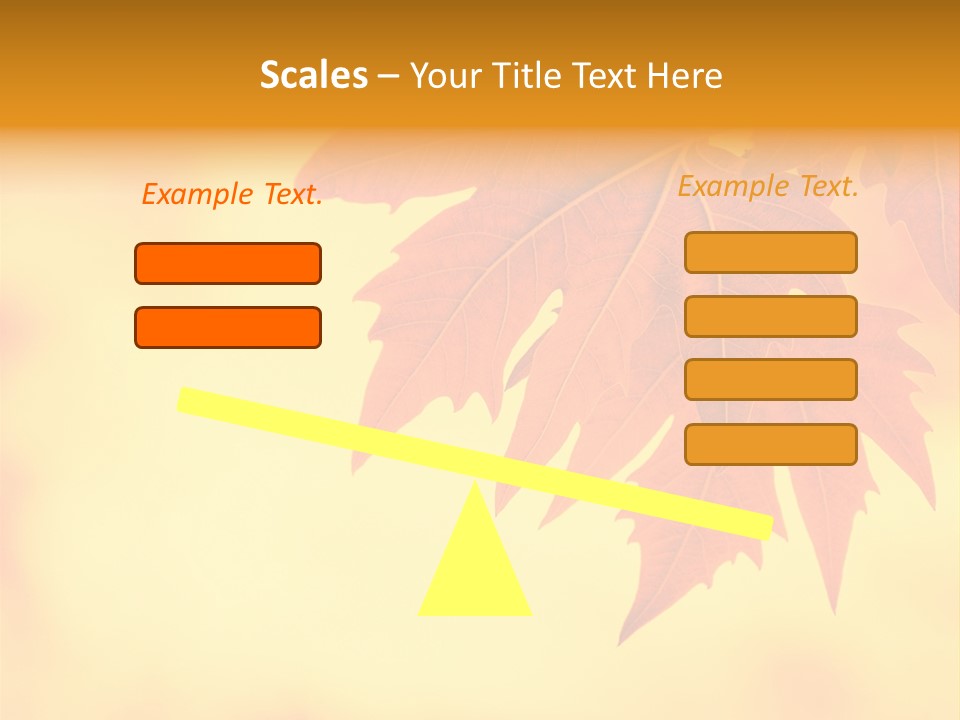 A Leaf Is Shown On A Yellow And Orange Background PowerPoint Template