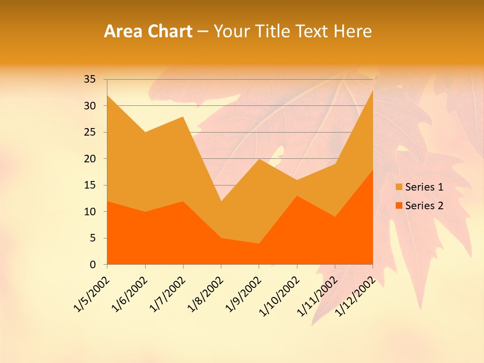 A Leaf Is Shown On A Yellow And Orange Background PowerPoint Template