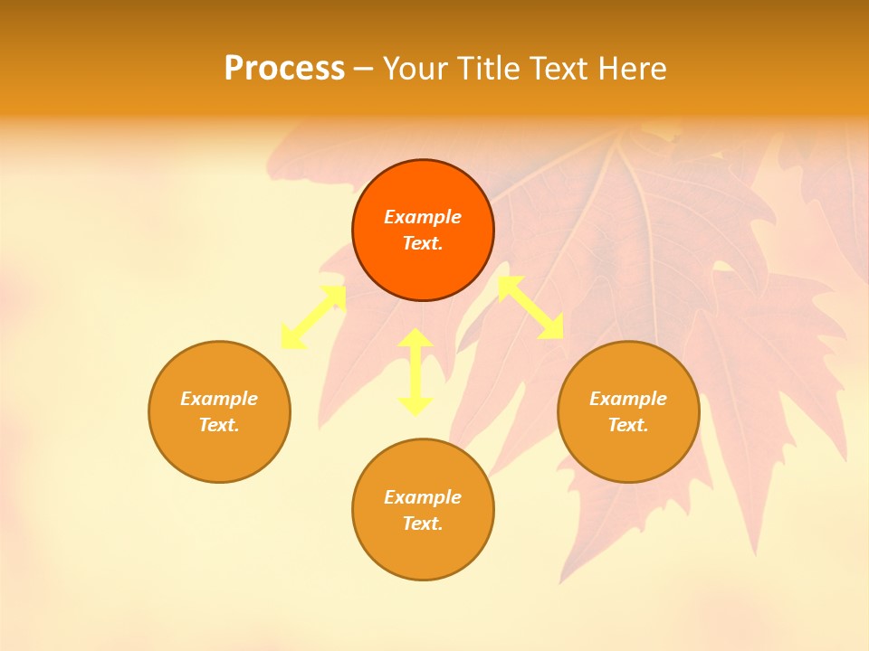 A Leaf Is Shown On A Yellow And Orange Background PowerPoint Template