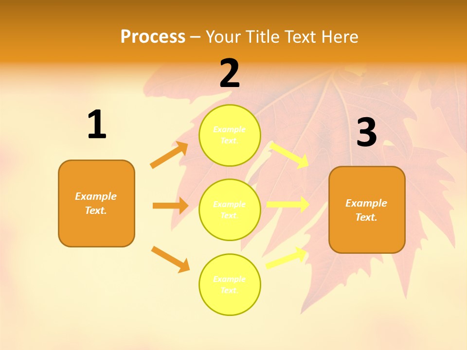 A Leaf Is Shown On A Yellow And Orange Background PowerPoint Template