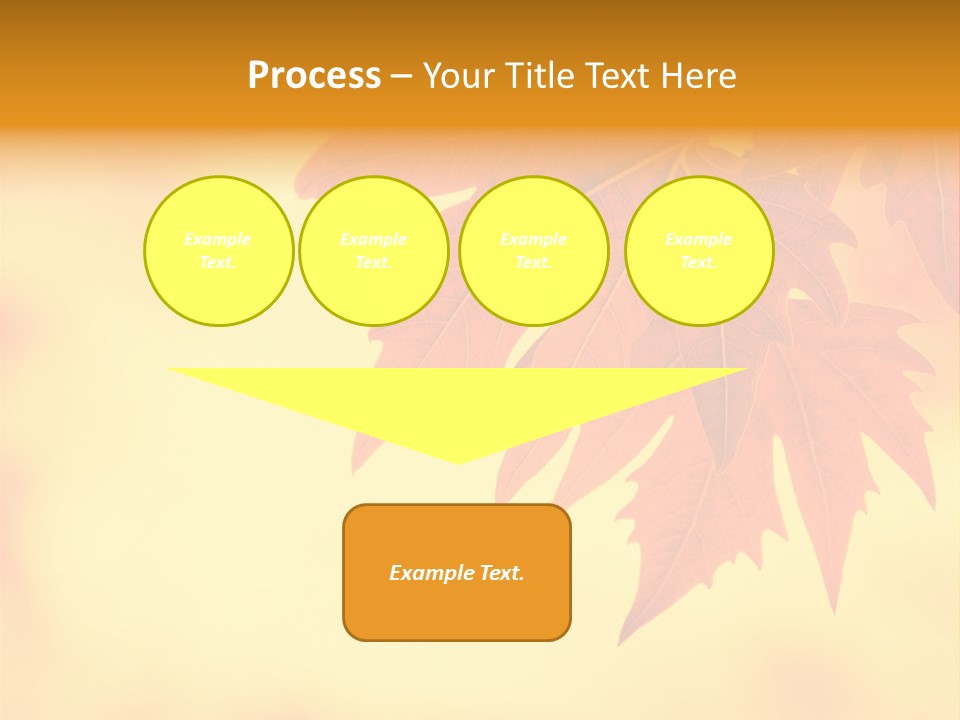 A Leaf Is Shown On A Yellow And Orange Background PowerPoint Template