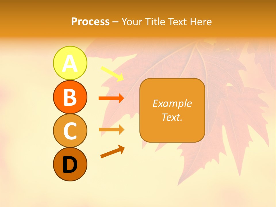 A Leaf Is Shown On A Yellow And Orange Background PowerPoint Template