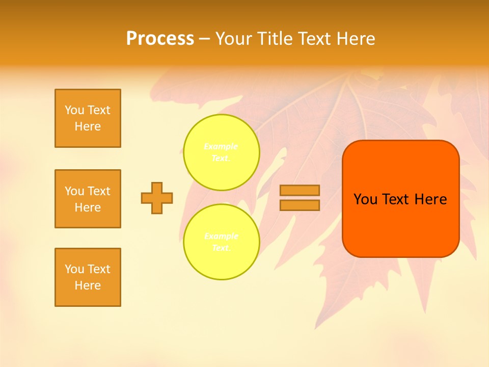 A Leaf Is Shown On A Yellow And Orange Background PowerPoint Template