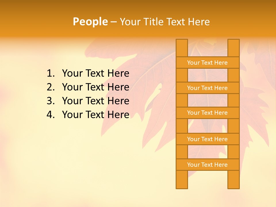 A Leaf Is Shown On A Yellow And Orange Background PowerPoint Template