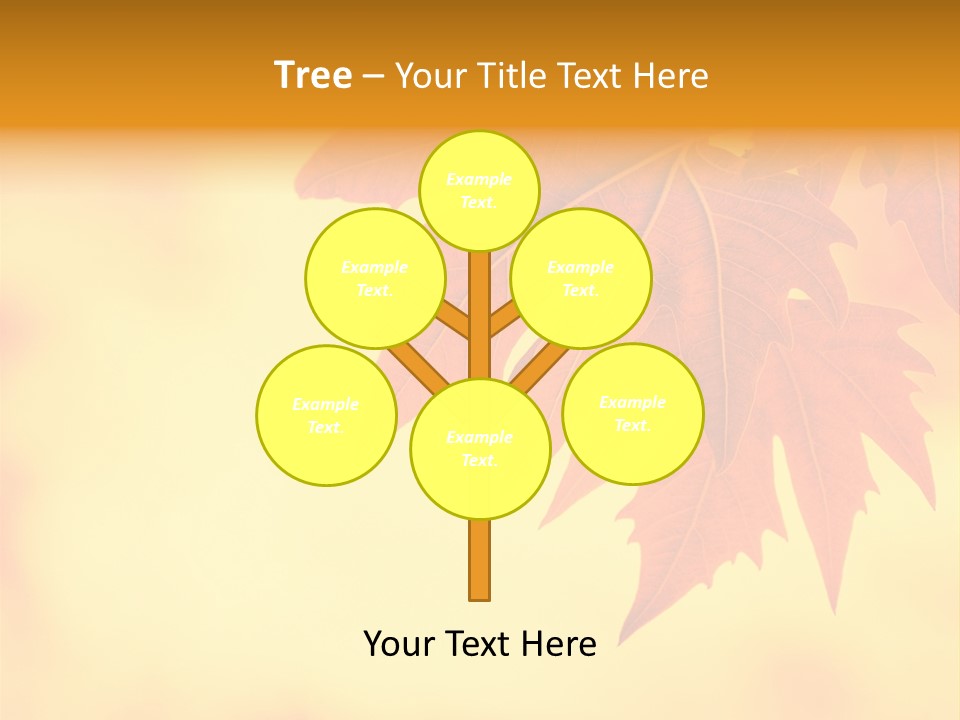 A Leaf Is Shown On A Yellow And Orange Background PowerPoint Template