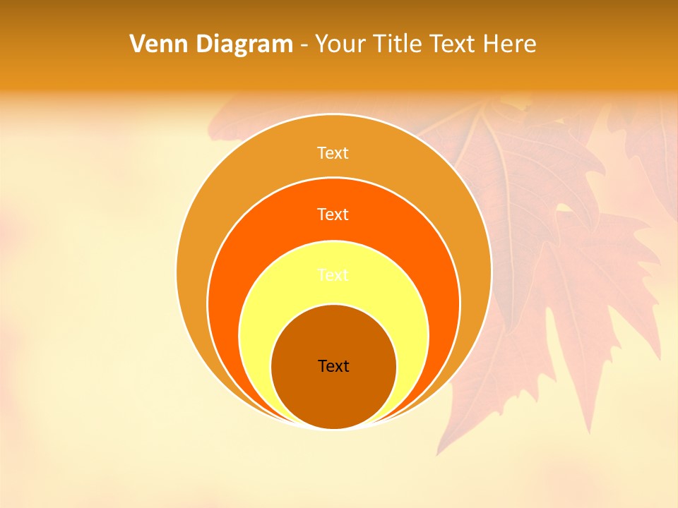 A Leaf Is Shown On A Yellow And Orange Background PowerPoint Template