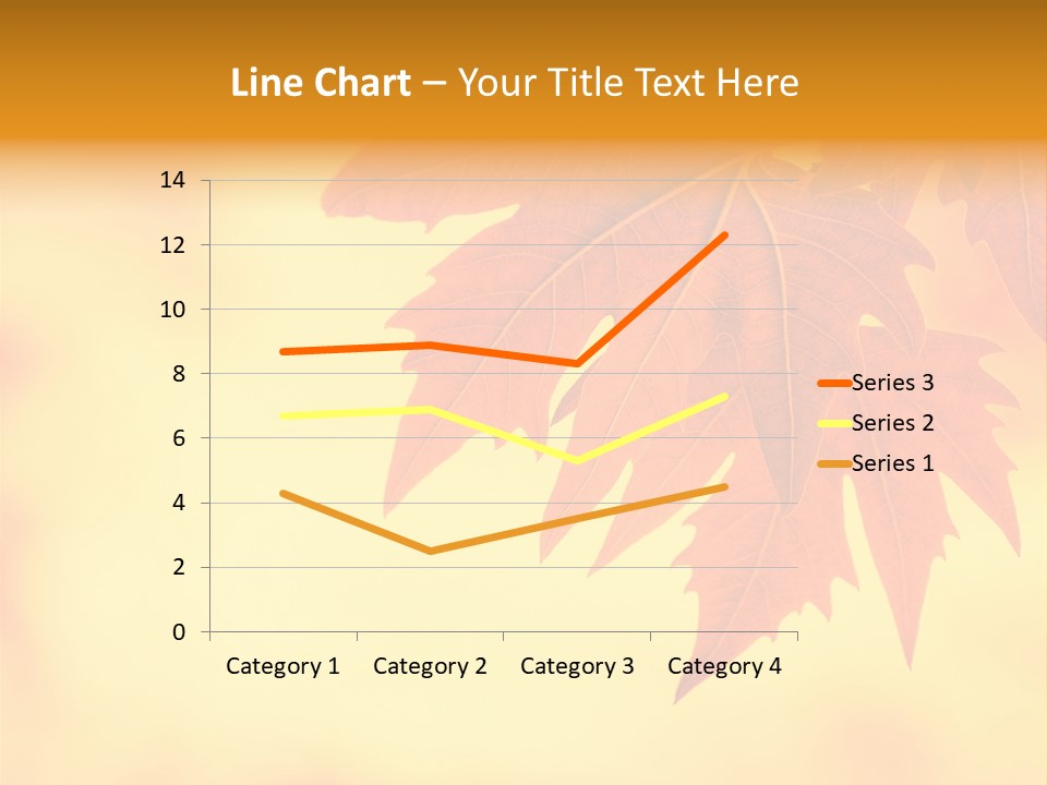 A Leaf Is Shown On A Yellow And Orange Background PowerPoint Template
