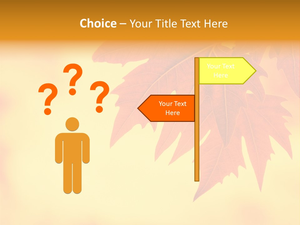 A Leaf Is Shown On A Yellow And Orange Background PowerPoint Template