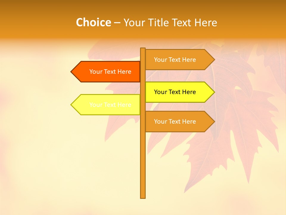 A Leaf Is Shown On A Yellow And Orange Background PowerPoint Template