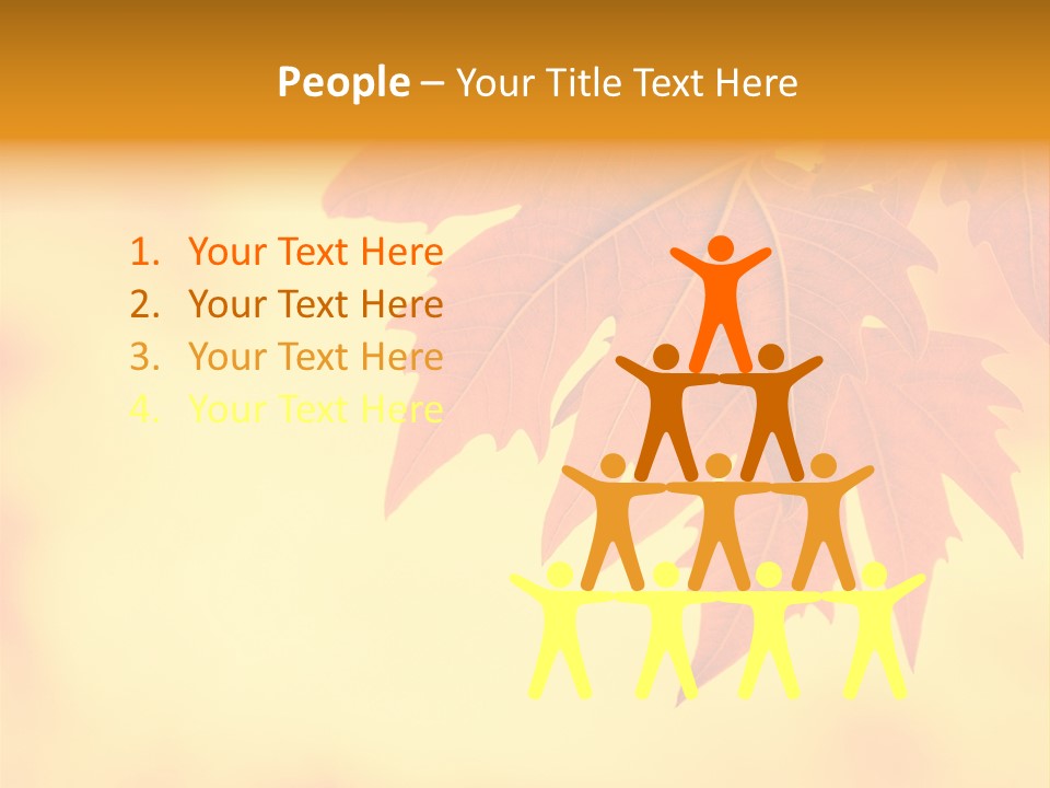 A Leaf Is Shown On A Yellow And Orange Background PowerPoint Template