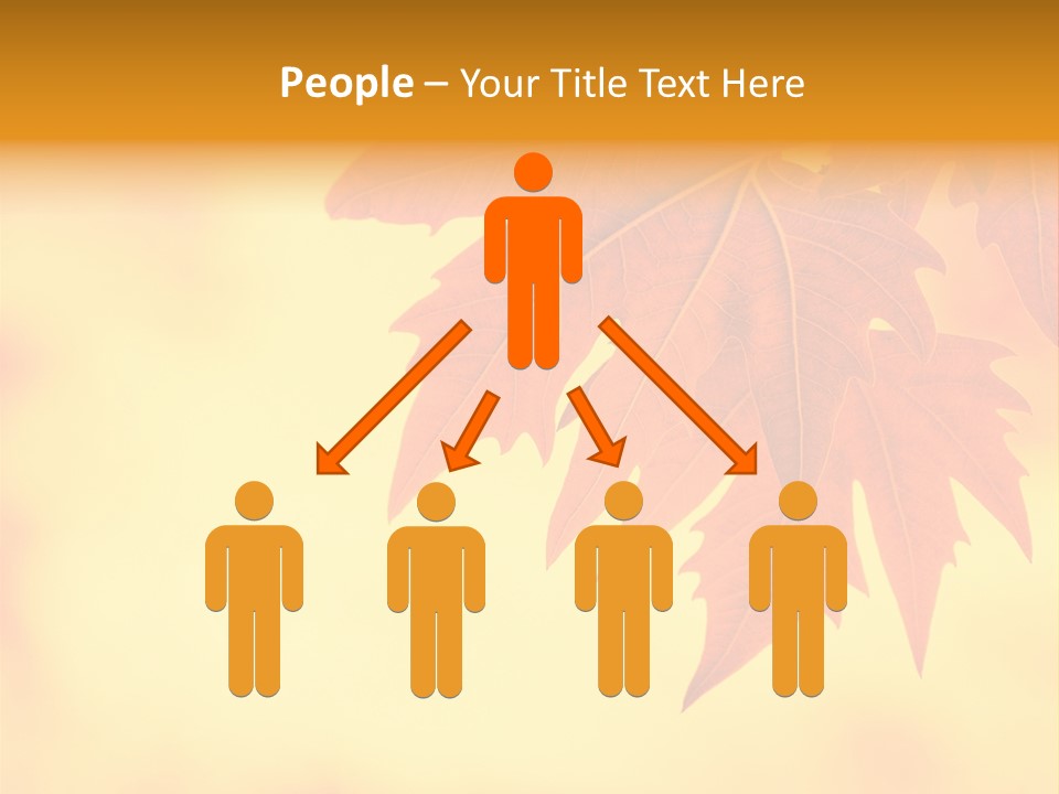 A Leaf Is Shown On A Yellow And Orange Background PowerPoint Template