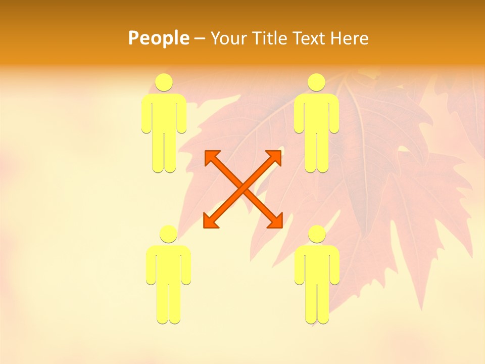 A Leaf Is Shown On A Yellow And Orange Background PowerPoint Template