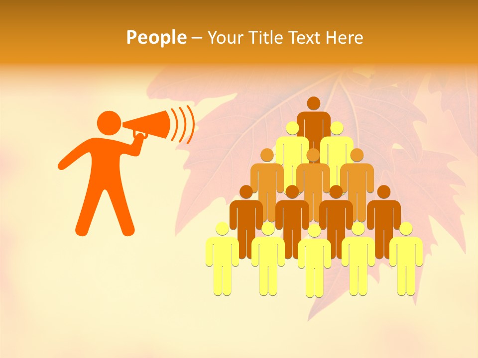 A Leaf Is Shown On A Yellow And Orange Background PowerPoint Template