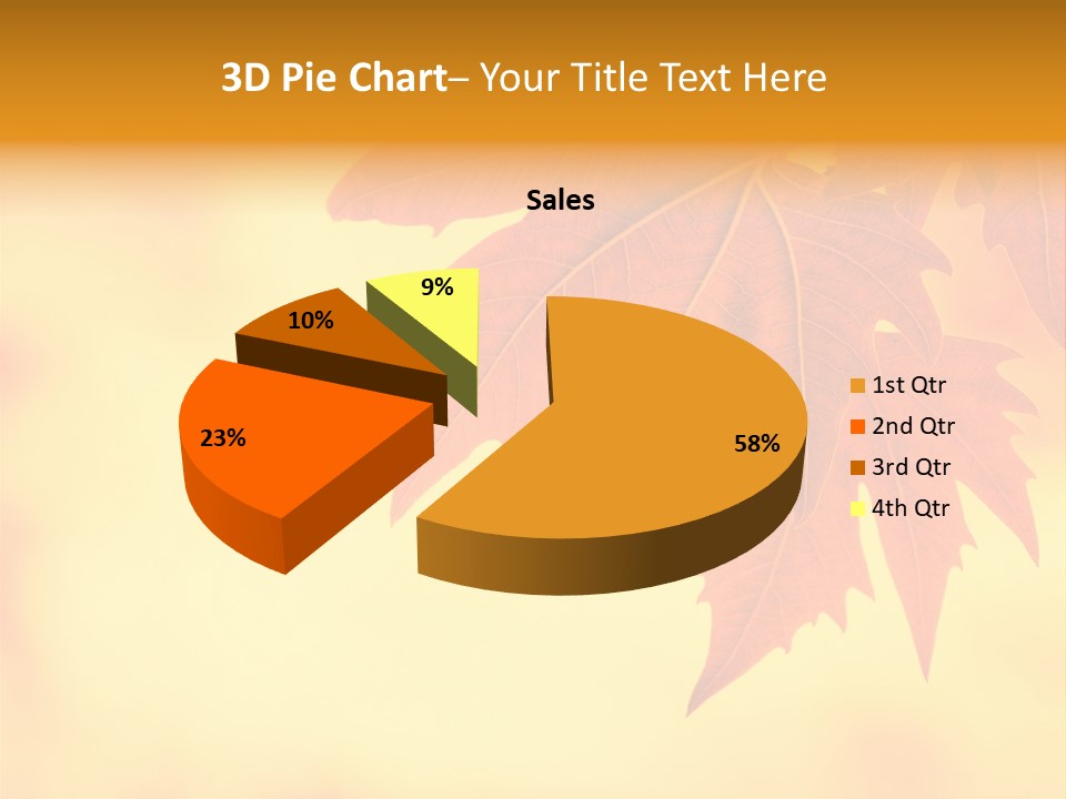 A Leaf Is Shown On A Yellow And Orange Background PowerPoint Template