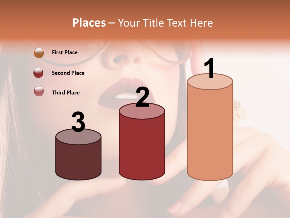 A Woman Wearing Glasses And A Hat With A Ring On Her Finger PowerPoint Template