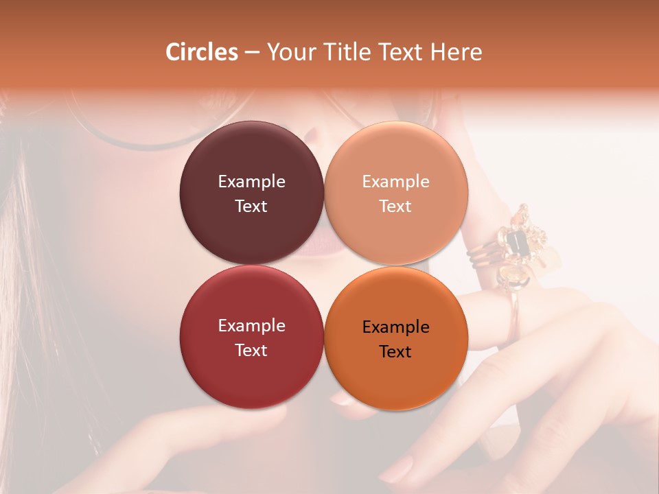 A Woman Wearing Glasses And A Hat With A Ring On Her Finger PowerPoint Template