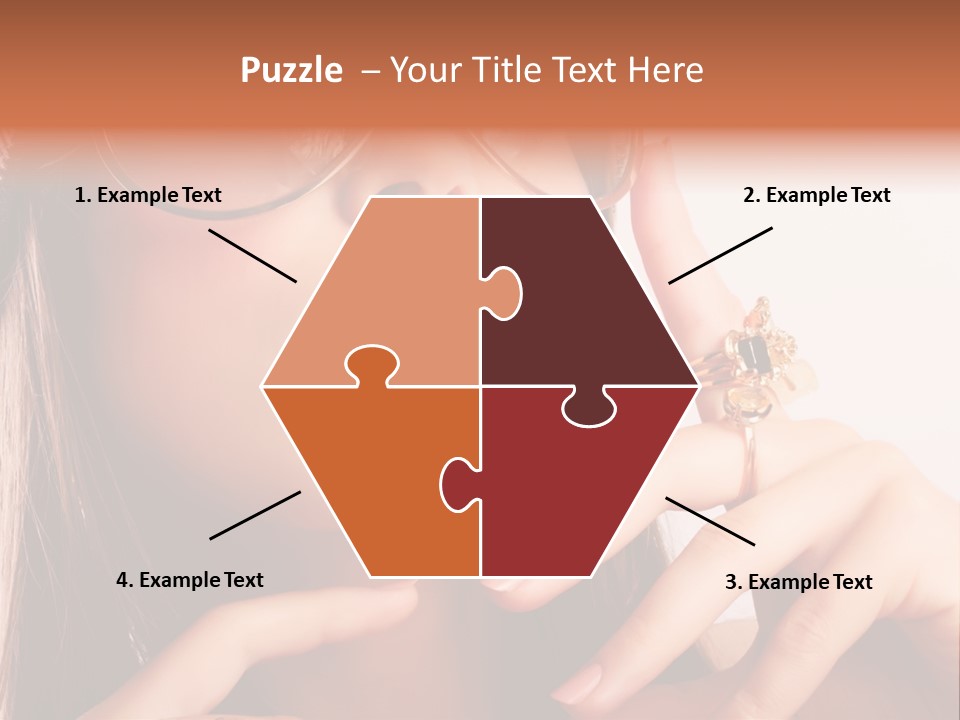 A Woman Wearing Glasses And A Hat With A Ring On Her Finger PowerPoint Template