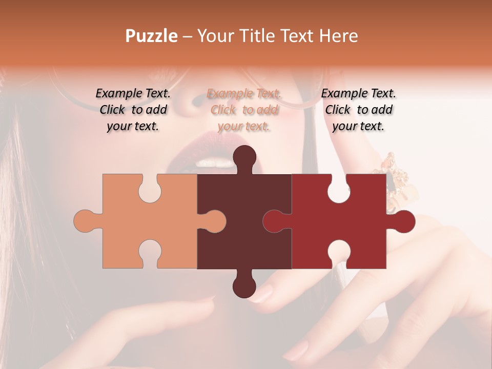 A Woman Wearing Glasses And A Hat With A Ring On Her Finger PowerPoint Template