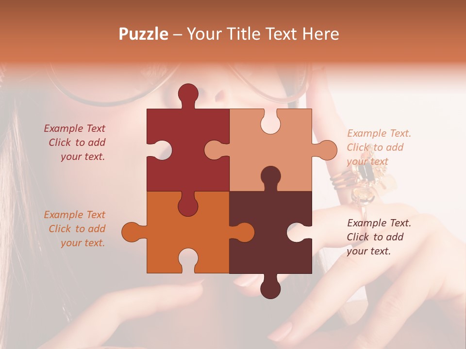 A Woman Wearing Glasses And A Hat With A Ring On Her Finger PowerPoint Template