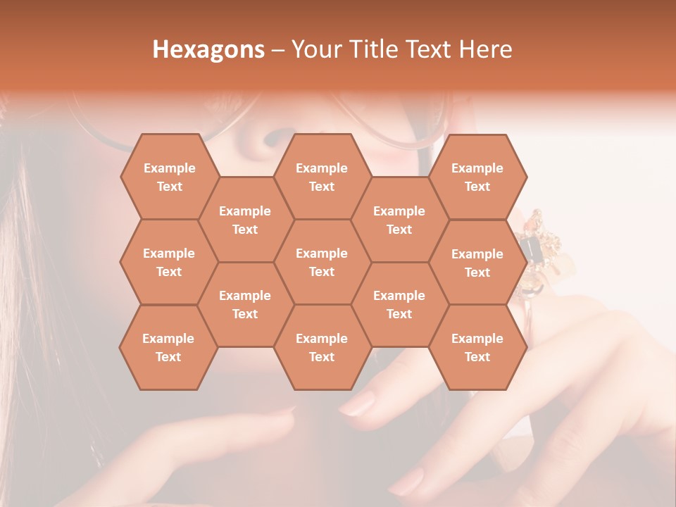 A Woman Wearing Glasses And A Hat With A Ring On Her Finger PowerPoint Template